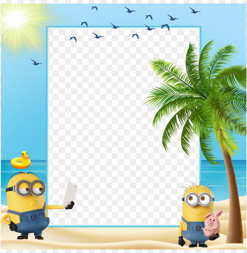 summer kids high view minions borders and frames