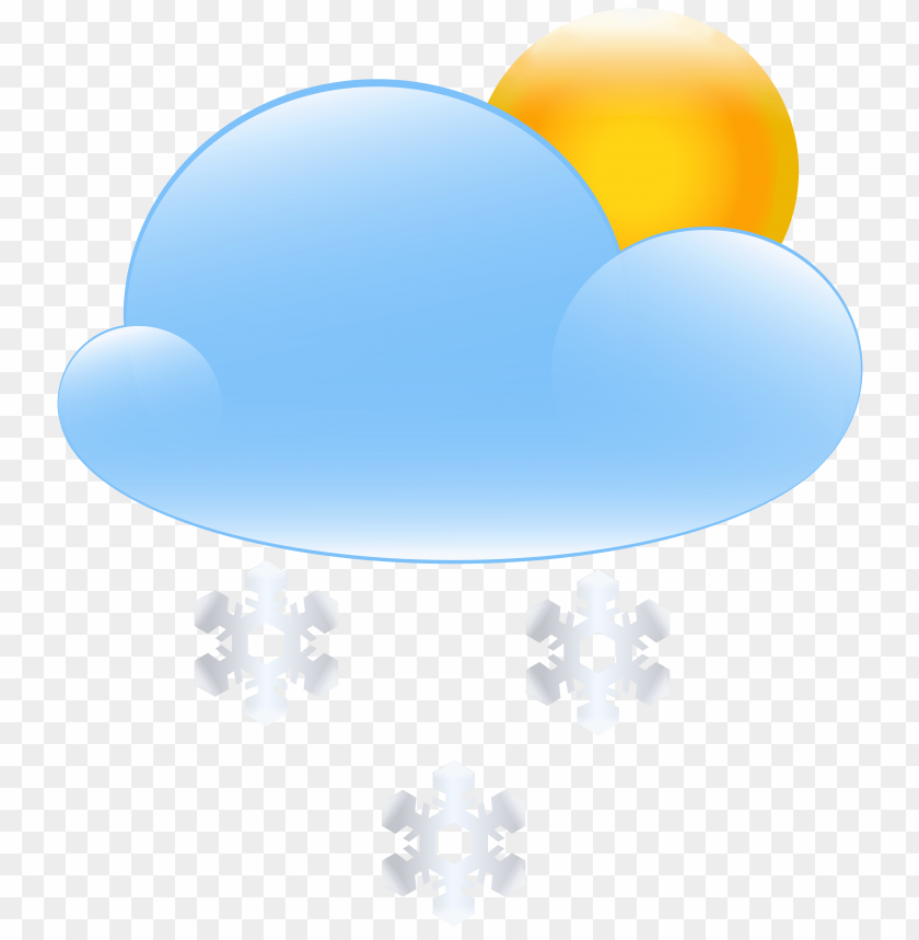 sun cloud and snow weather icon clipart png photo - 33391