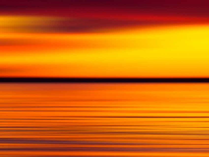 sunset, horizon, blur, water, sky