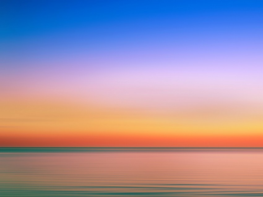 sunset, horizon, sea, minimalism, sky