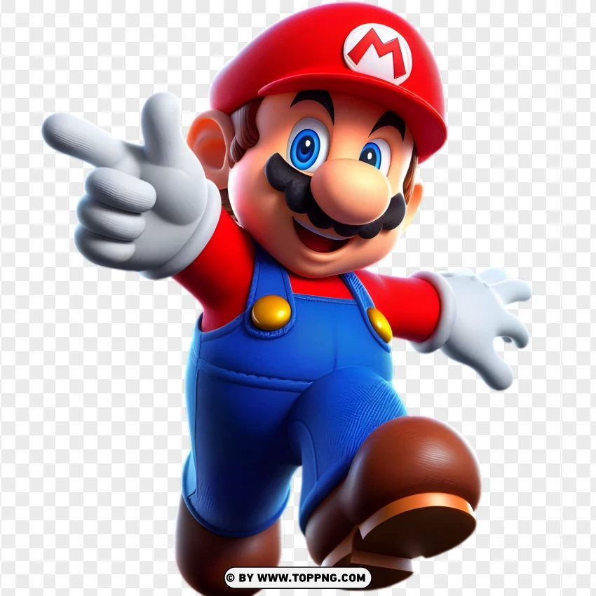 Super Mario Jumping With Energy And Joy٠٥٠٠٢٠ PNG Transparent Background