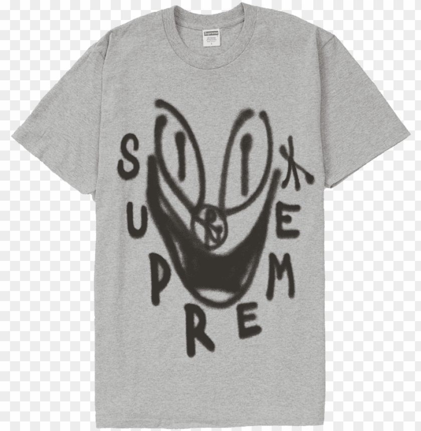 free PNG supreme smile tee grey - supreme smile tee white PNG image with transparent background PNG images transparent