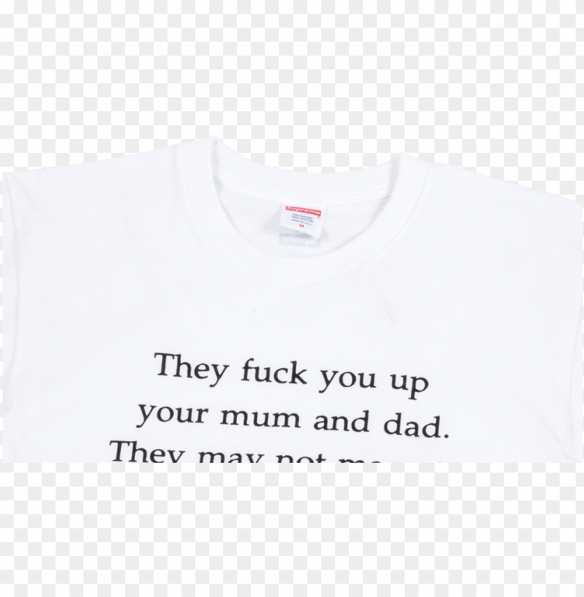 Supreme They F Ck You Up Tee L White Su1080 Png Image With Transparent Background Toppng - ck white background roblox