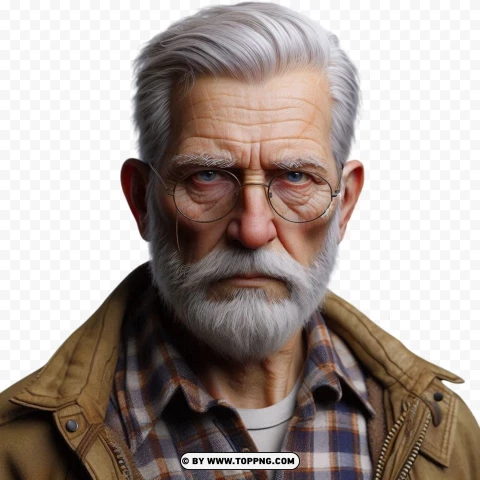 Suspicious Old Man High Resolution PNG Transparent Background