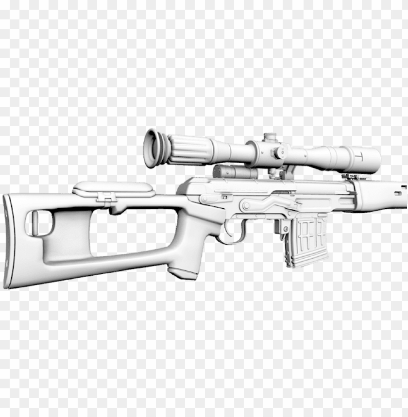 Svd Dragunov Sniper Rifle Model 3d Model Low-poly Max - Trigger PNG Transparent With Clear Background ID 212595