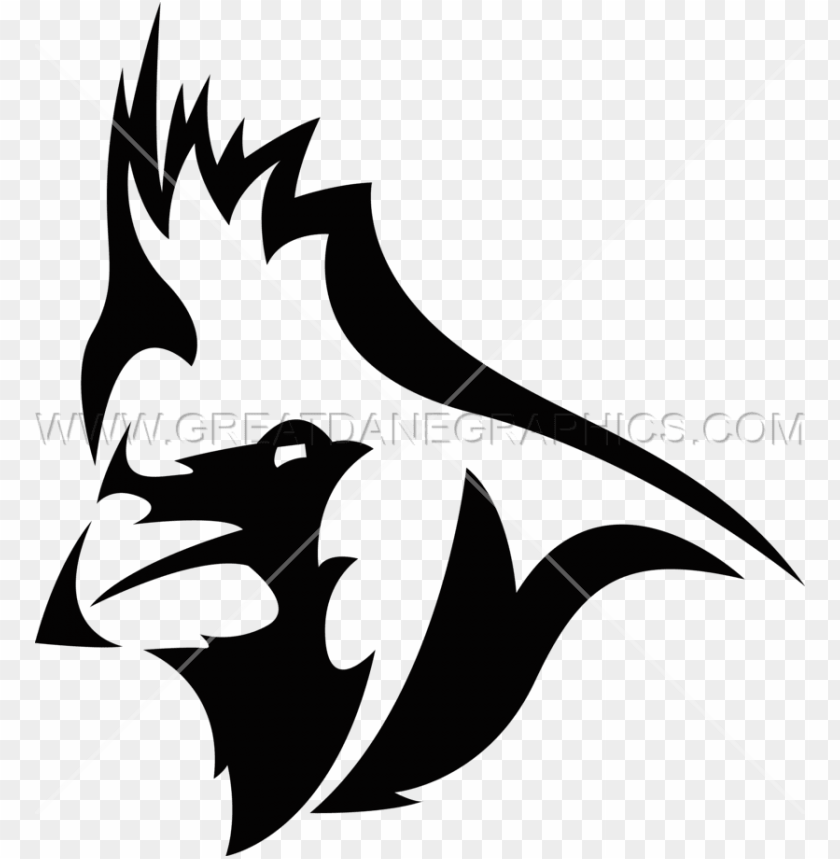 Cardinal Mascot PNG - cardinal-mascot-black-and-white cardinal