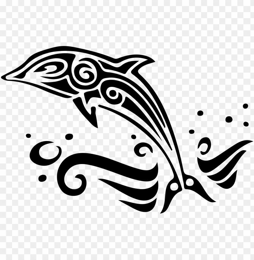 Svg Free Library Dolphin Tribe Tattoo Decal Animal Black And White Dolphin Clip Art Png Image With Transparent Background Toppng
