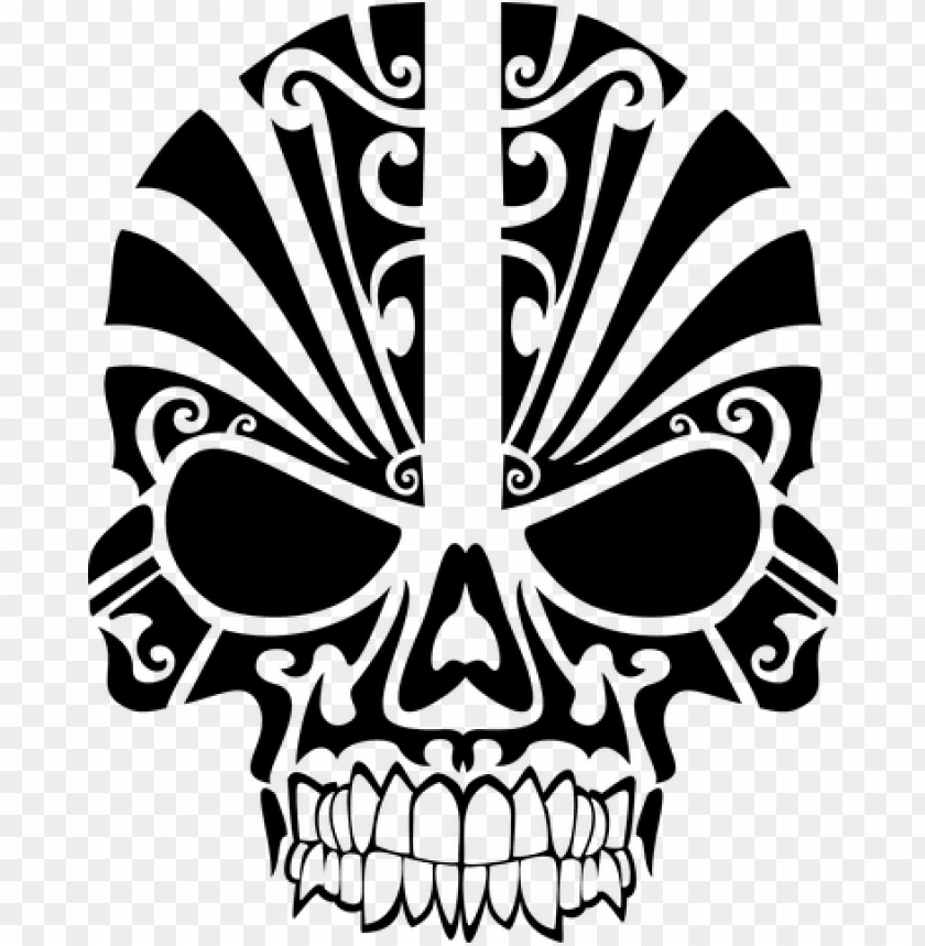 Svg Library Download Evil Skull Clipart - Tribal Silhouette PNG ...