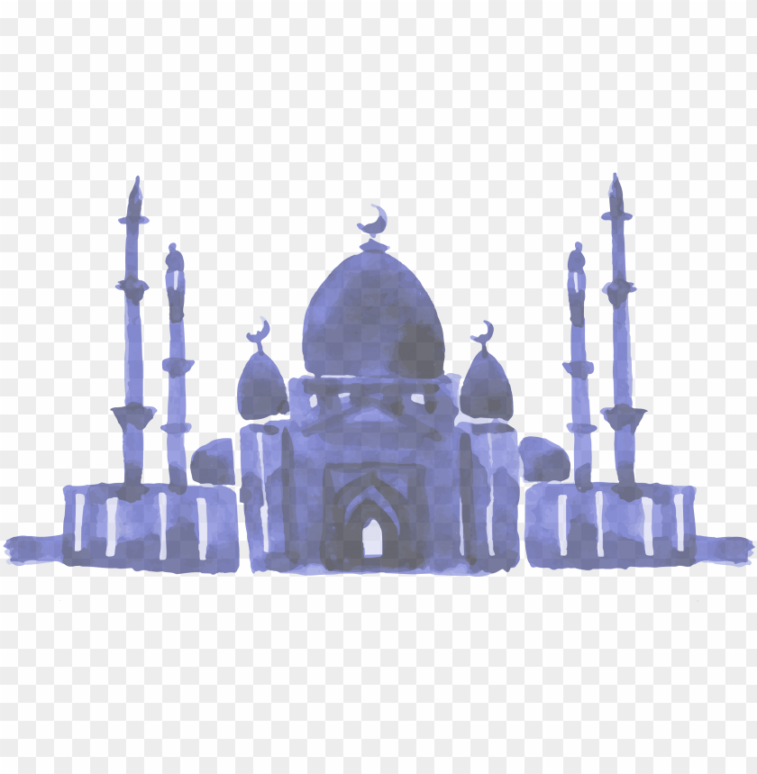 free PNG svg royalty free hand painted islamic architecture - ramadan mubarak frases PNG image with transparent background PNG images transparent