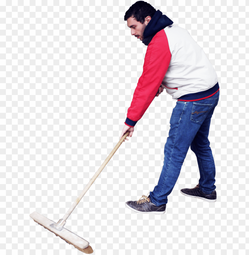 Transparent Background PNG Image Of Sweeping Standing - Image ID 26676