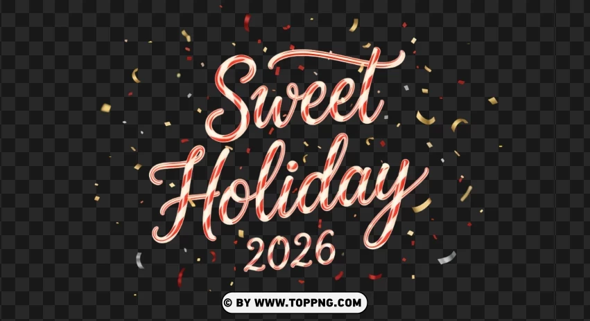Sweet Holiday 2026 Script Style PNG Transparent Background