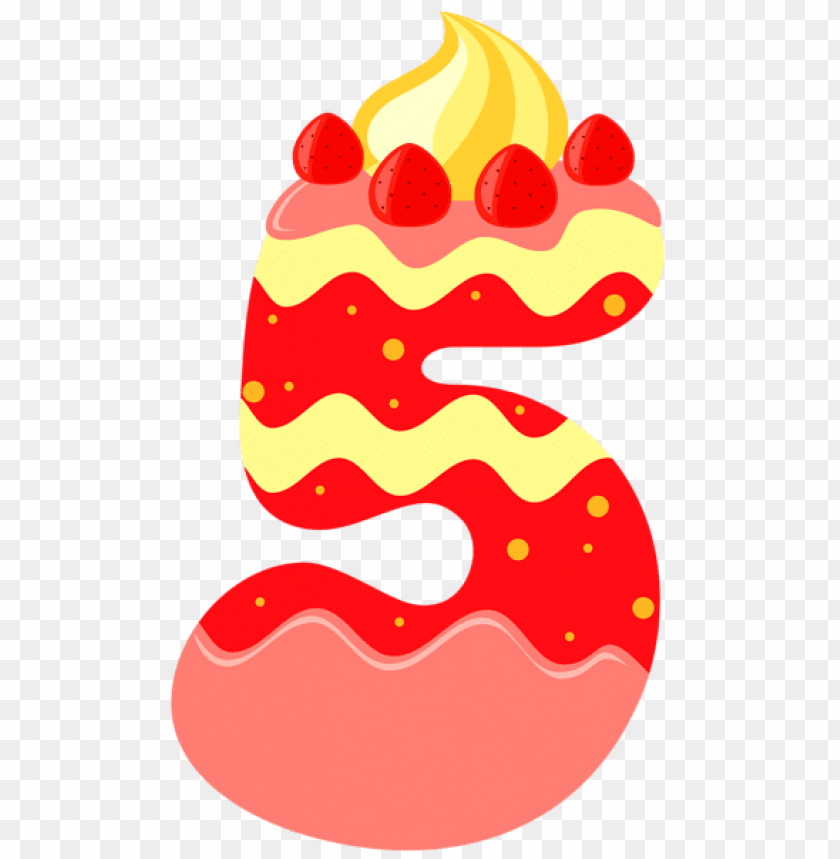 sweet number five clipart png photo - 48901