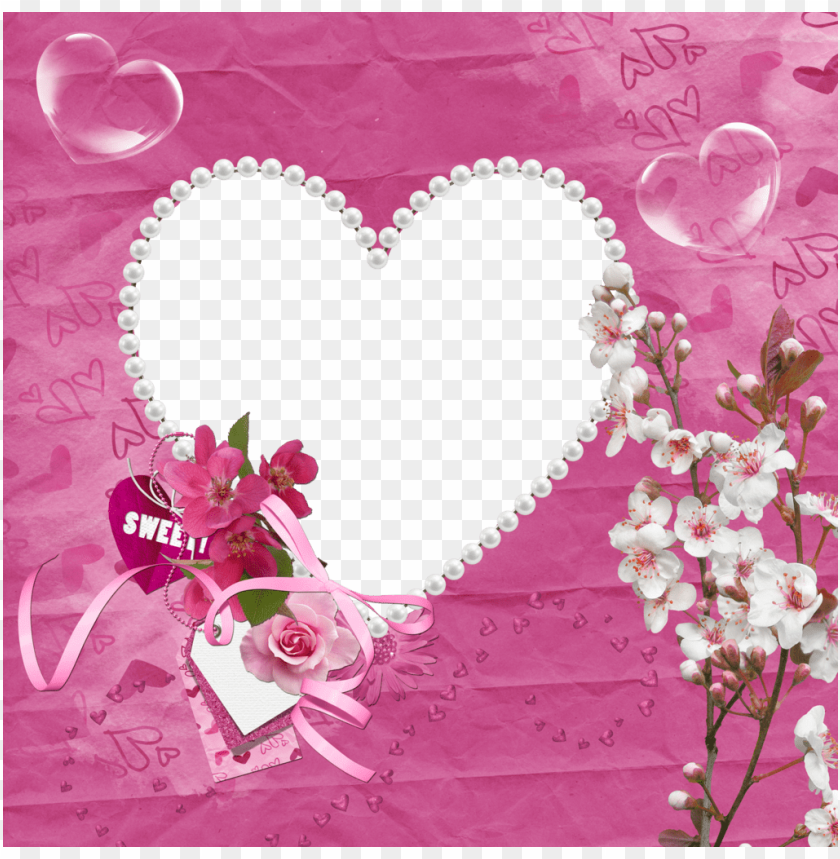 sweet pink transparent heart frame background best stock photos - Image ID 57016
