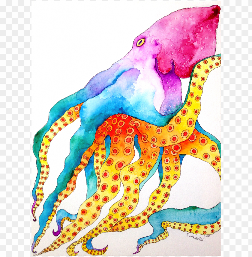 abstract, beautiful, animal, colorful, tentacle, background, drawing