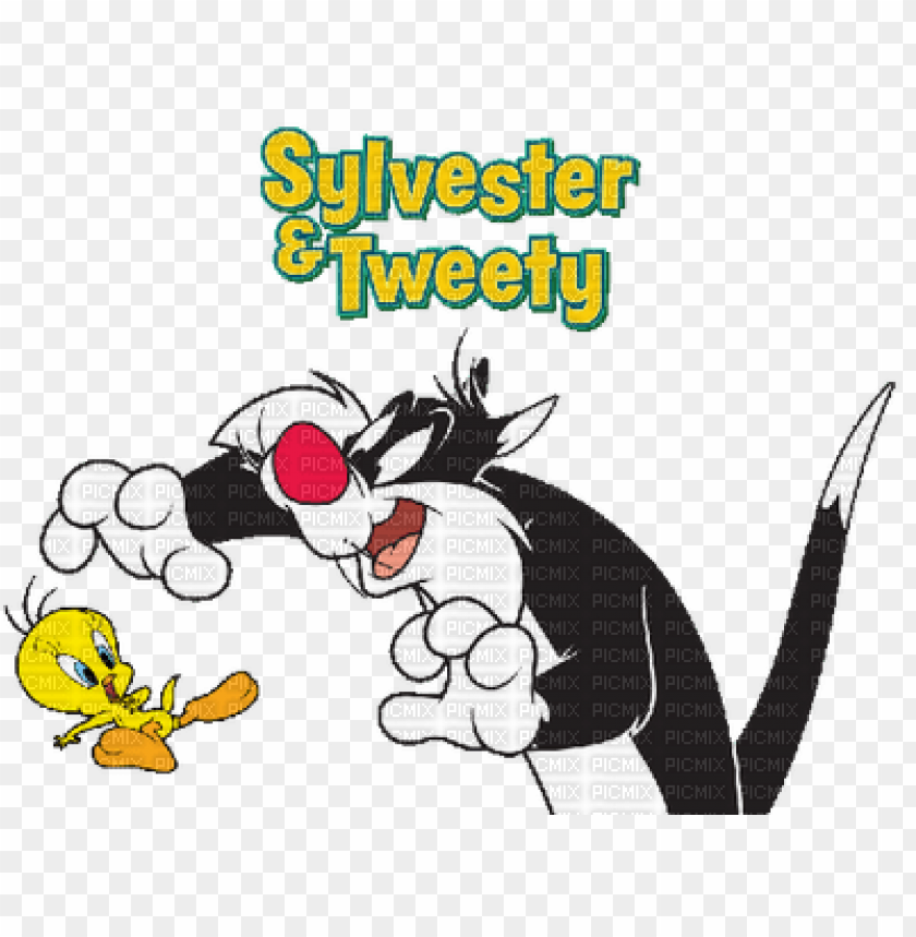 sylvester tweety grosminet titi - downtown looney tunes - all characters:  sticker sheet PNG image with transparent background | TOPpng