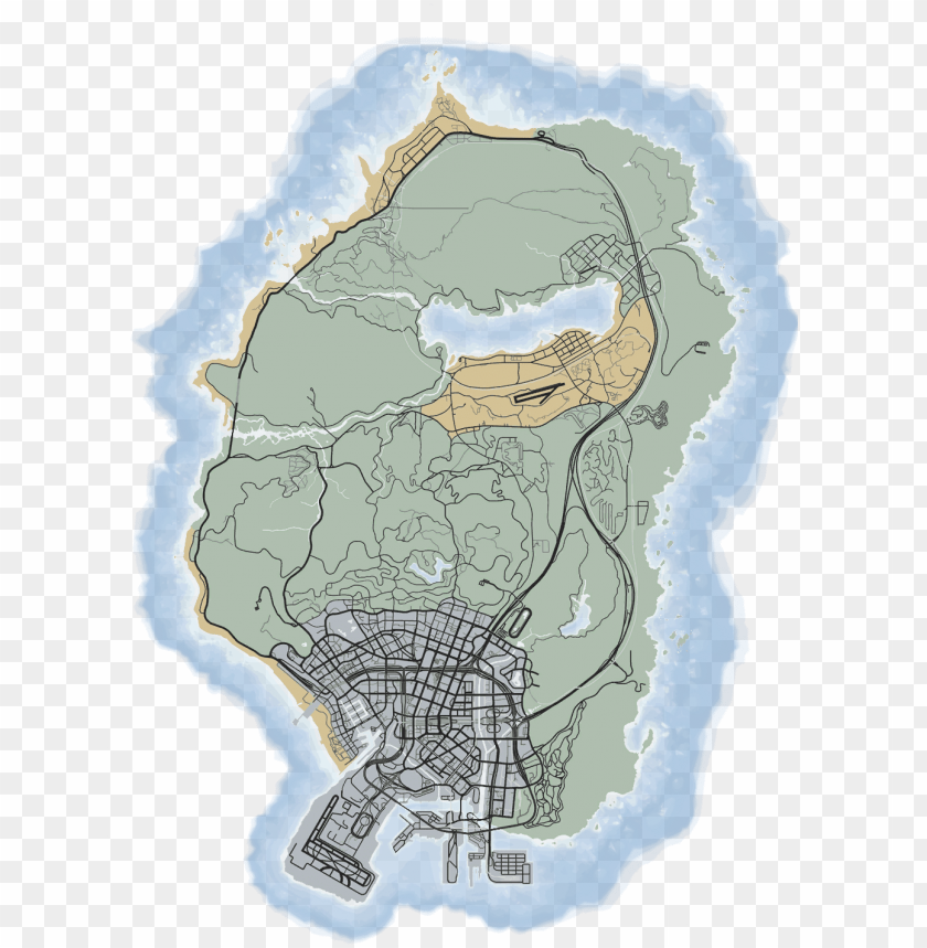 Ta 5 Map Png - Gta V Ps3 Mapa PNG Transparent With Clear Background ID ...