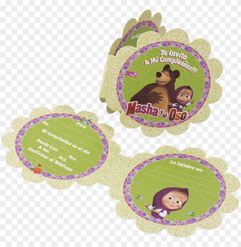 Download tarjetas de invitacion de masha y el oso png - Free PNG Images |  TOPpng