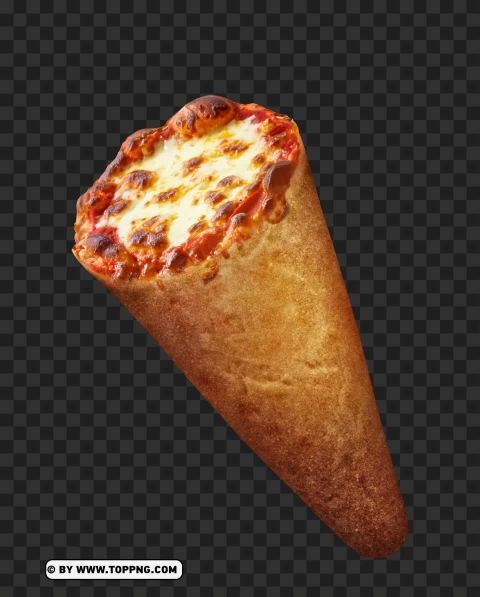 Tasty Margherita Pizza Crust on Cone HD Transparent PNG