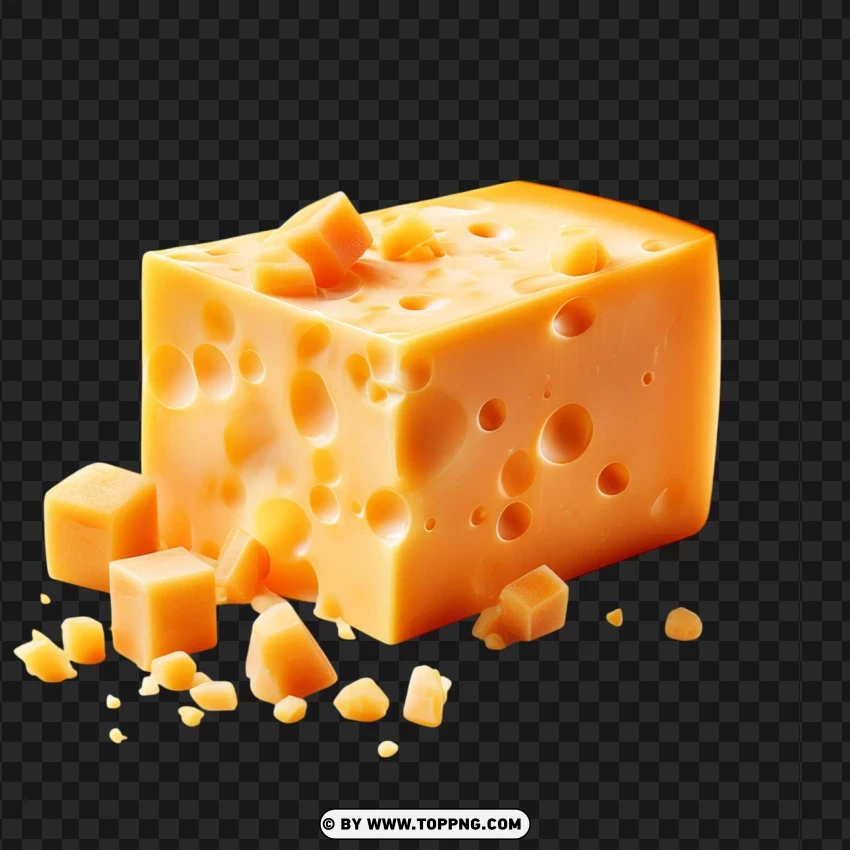 Swiss Cheese Cube With Small Pieces PNG Transparent Background