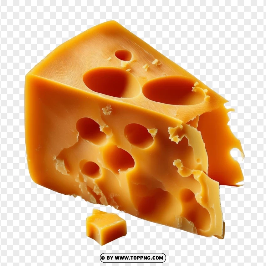 Tasty Piece Of Cheddar Cheese Close Up PNG Transparent Background