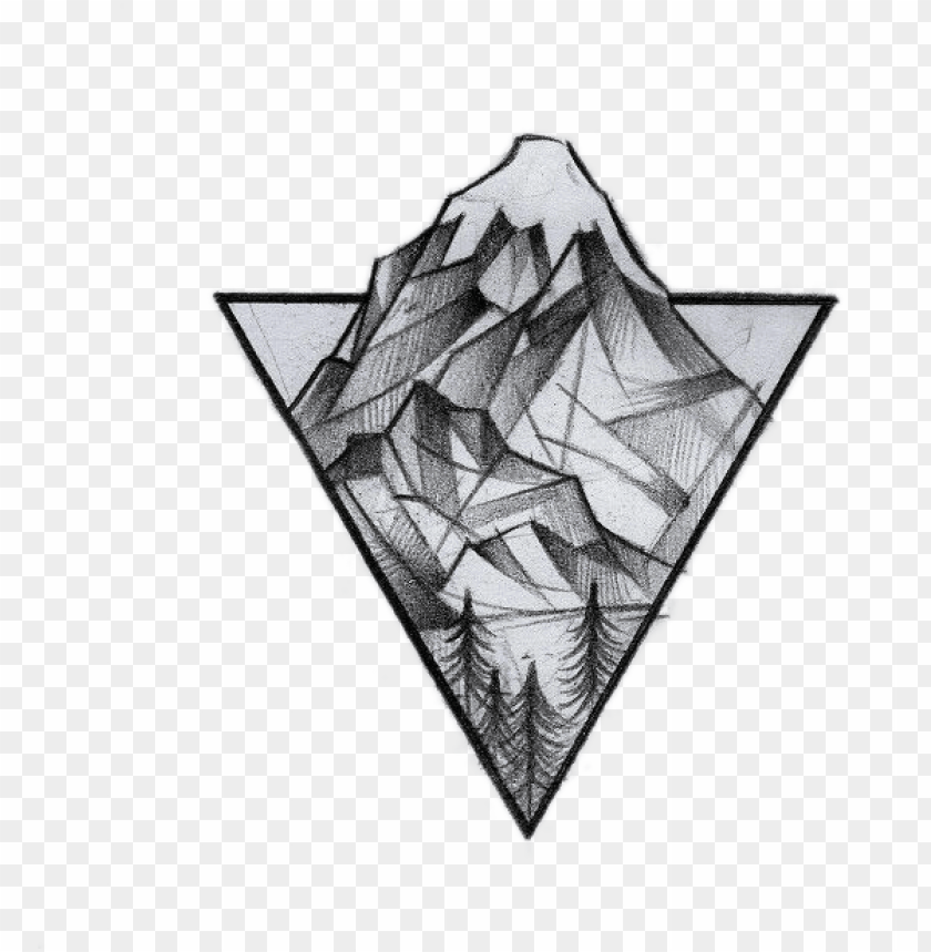 tattoo triangle mountain geometry idea logo drawi PNG image with  transparent background | TOPpng