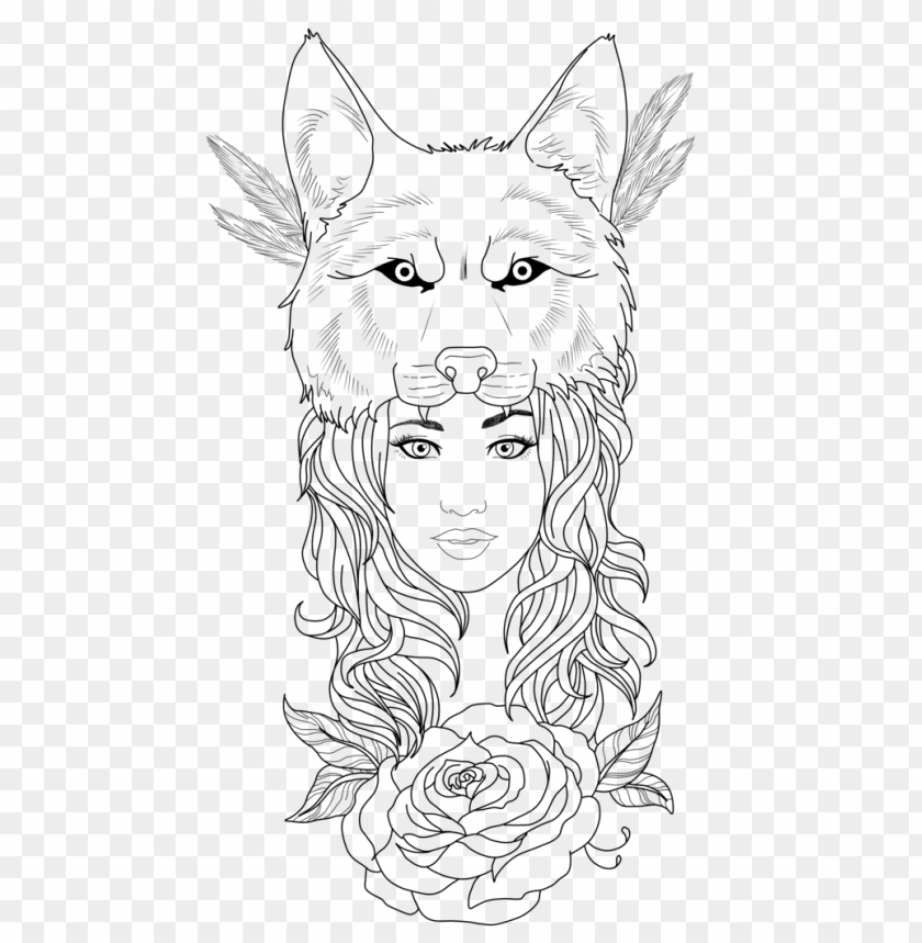 tattoo woman wolf PNG transparent with Clear Background ID 119322