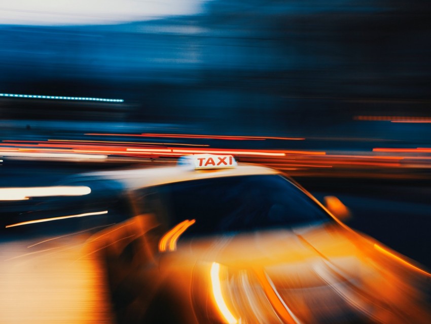 taxi, blur, long exposure, motion, light