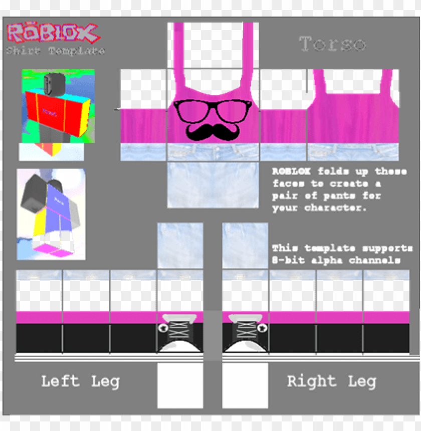 Template Beautiful Roblox Bae Shirt - Template Roblox Girl Pants PNG Image With Transparent Background