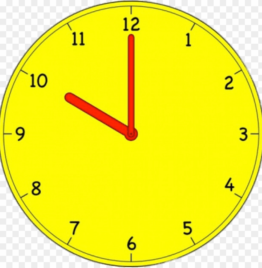 Ten O Clock Yellow Clock Png Image With Transparent Background Toppng