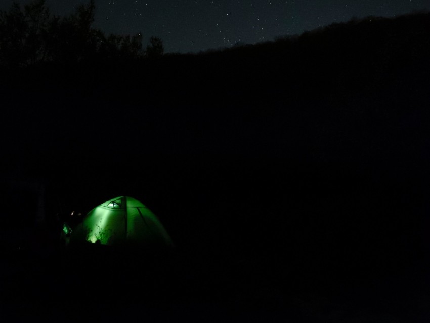 tent, camping, night, starry sky, darkness