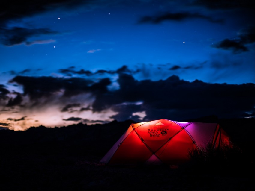 tent, night, camping, sky