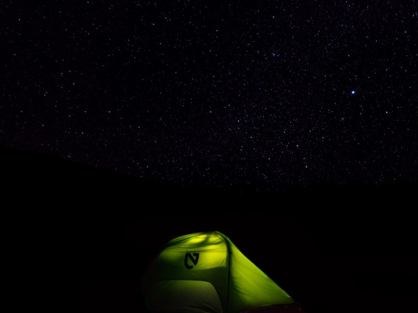tent, starry sky, stars, night, camping