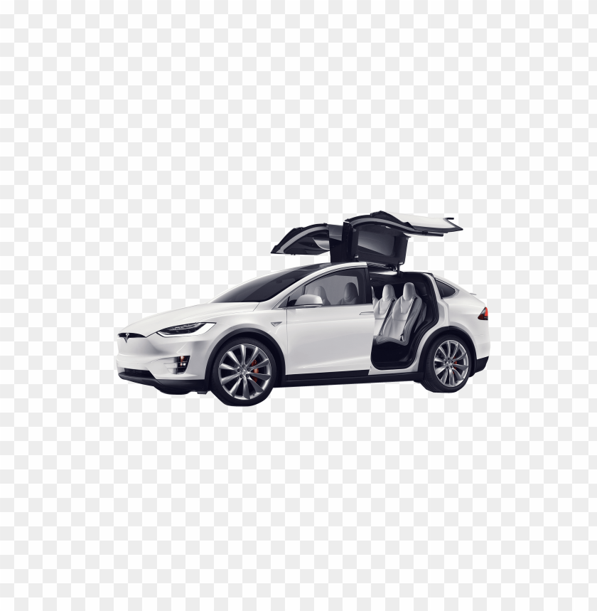 Transparent PNG Image Of Tesla Model X White Open Doors - Image ID 68184