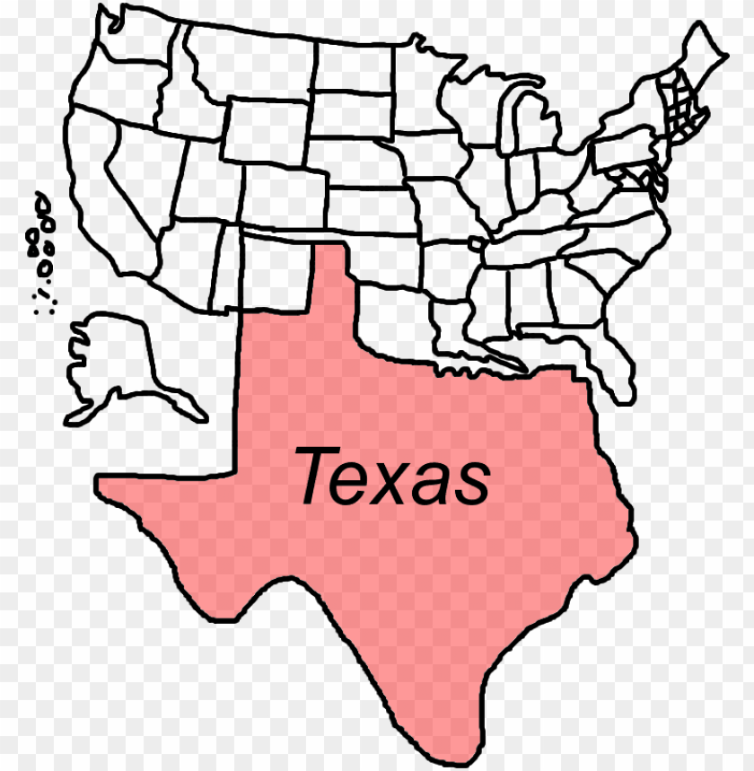 Texas In Usa - High Resolution United States Map Blank PNG Transparent Background