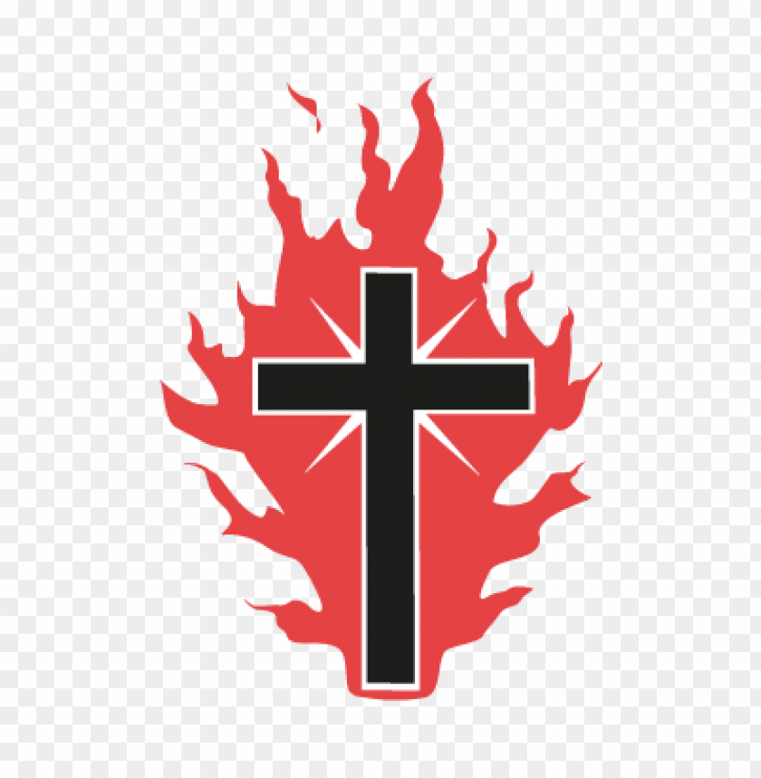  the cross on fire for god vector logo free - 463497