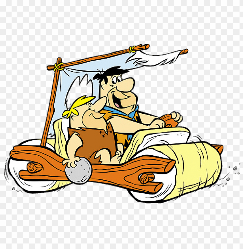 Download the flintstones fred and barney in car clipart png photo  @toppng.com
