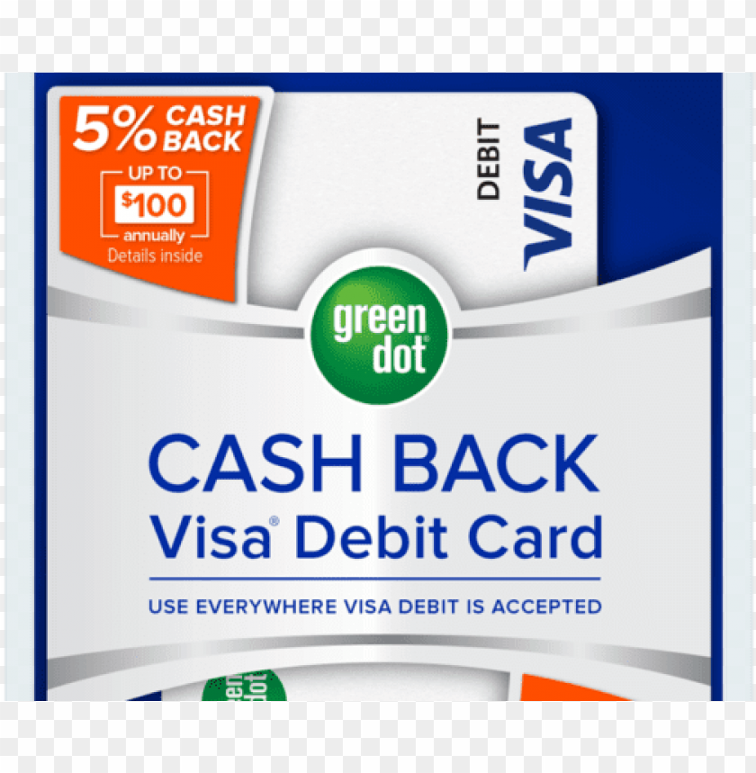 The New Green Dot Cash Back Visa Debit Card - Green Dot Visa Debit Card PNG Transparent With Clear Background ID 272151