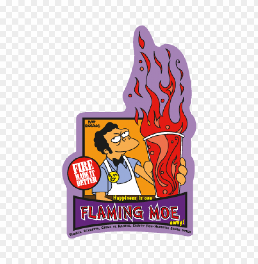  the simpsons flaming moe vector free - 463411