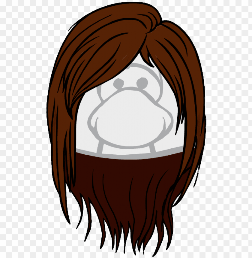 The Sleek Chic Clothing Icon Id 1596 Club Penguin Long Brown Hair Png Image With Transparent Background Toppng - brown hair extensions roblox id