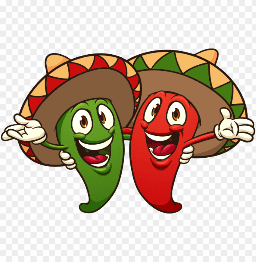 the taste of mexico - cartoon chili peppers PNG image with transparent  background | TOPpng