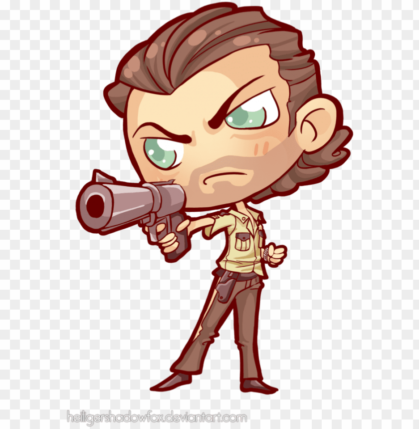 free PNG the walking chibi dead - cartoon rick walking dead PNG image with transparent background PNG images transparent