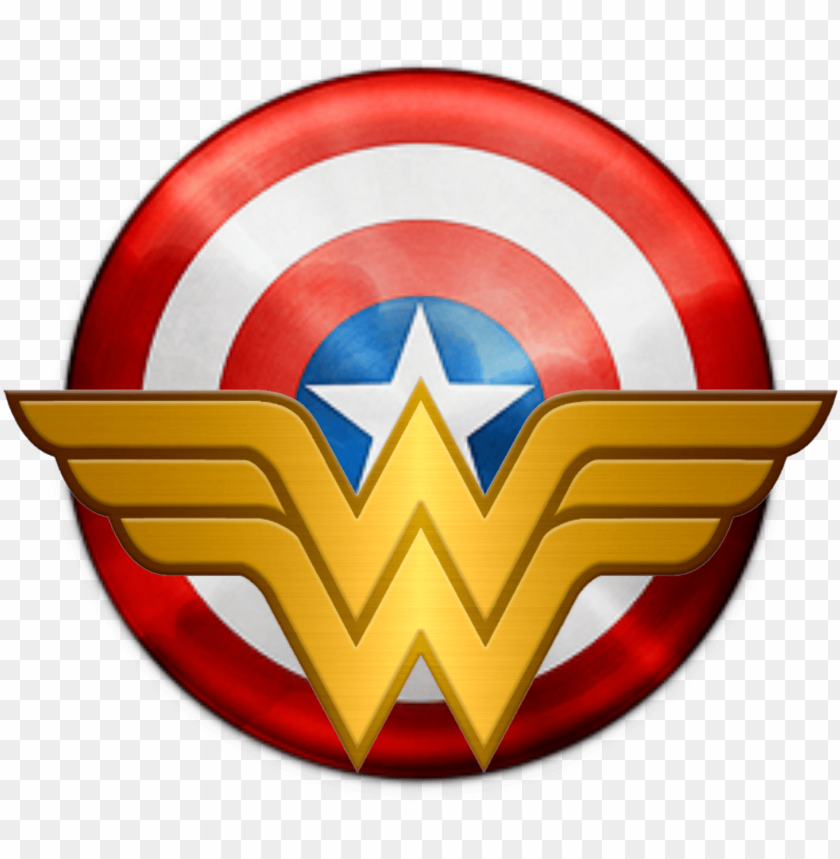 the wonder cap project logo - wonder woman and captain america symbol PNG image with transparent background@toppng.com