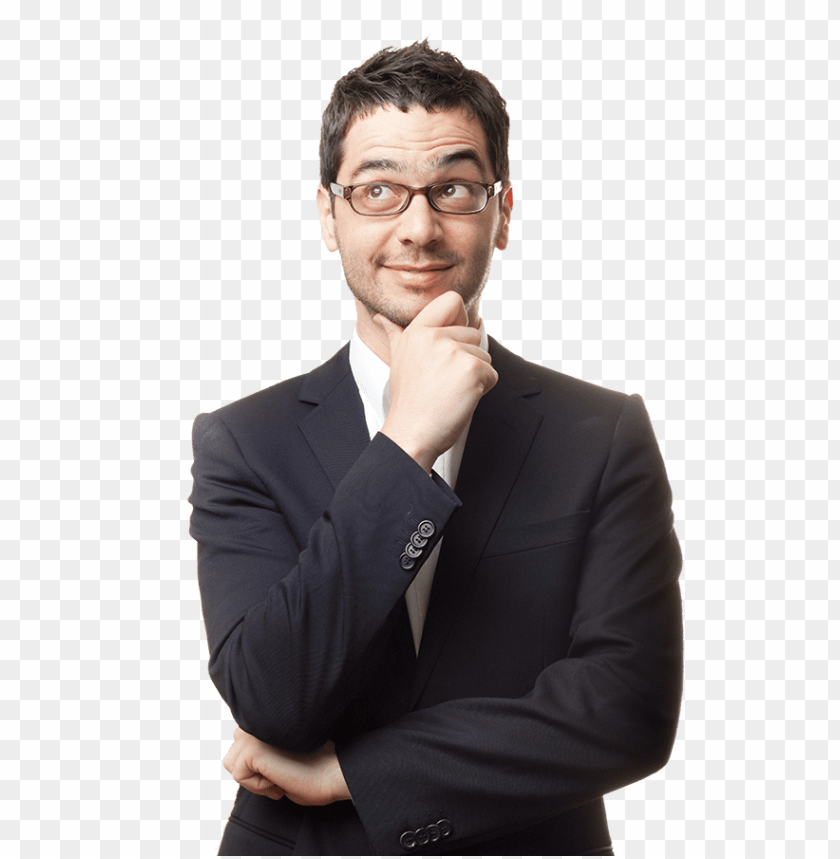 Transparent background PNG image of thinking man - Image ID 18784
