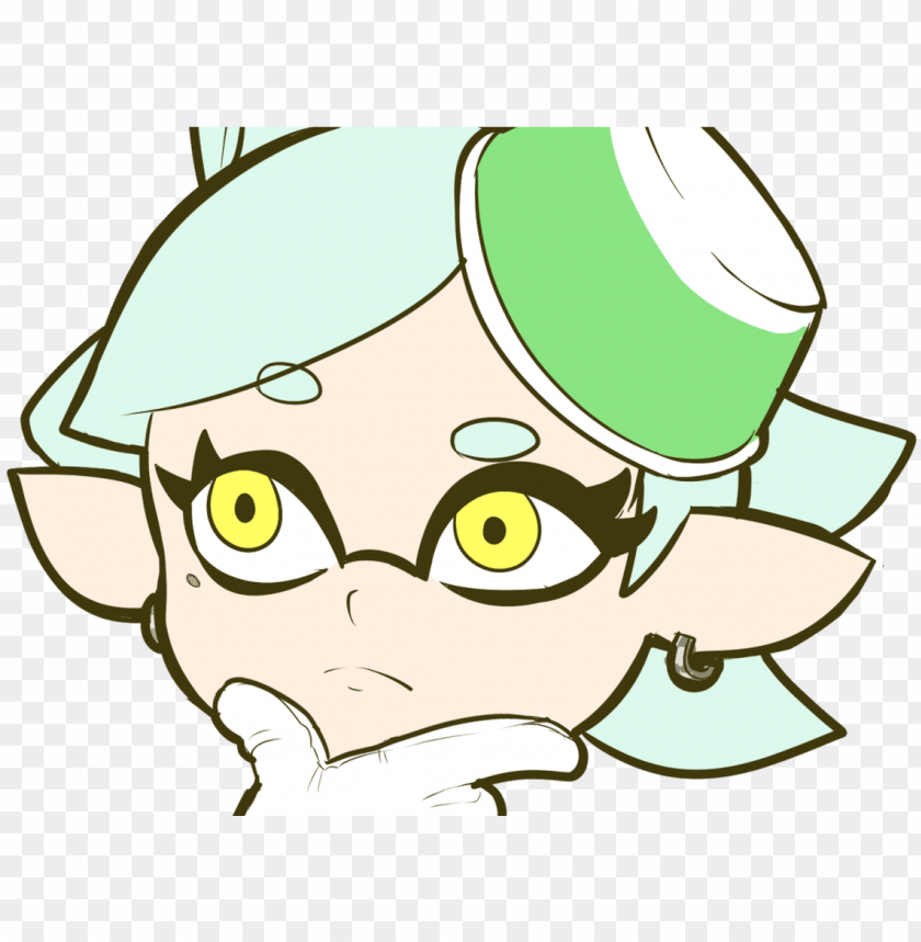 thinking marie thinking face emoji know your meme splatoon emoji PNG transparent with Clear Background ID 175621