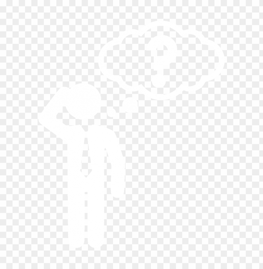 thinking person white silhouette icon PNG image with transparent background@toppng.com