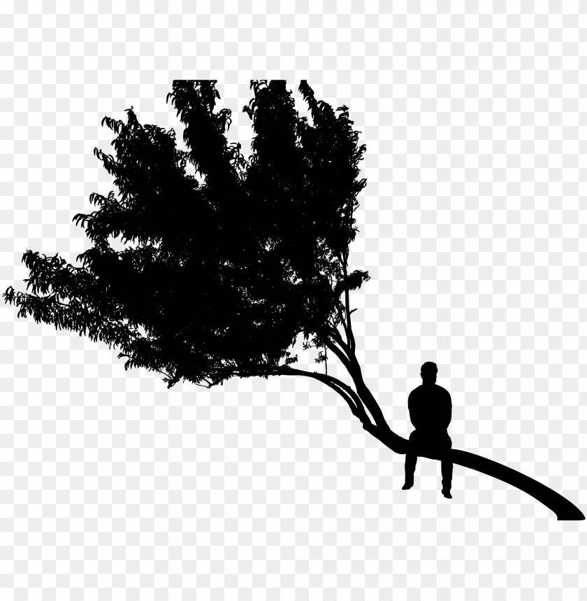 this free icons png design of man sitting on tree silhouette PNG image with  transparent background | TOPpng