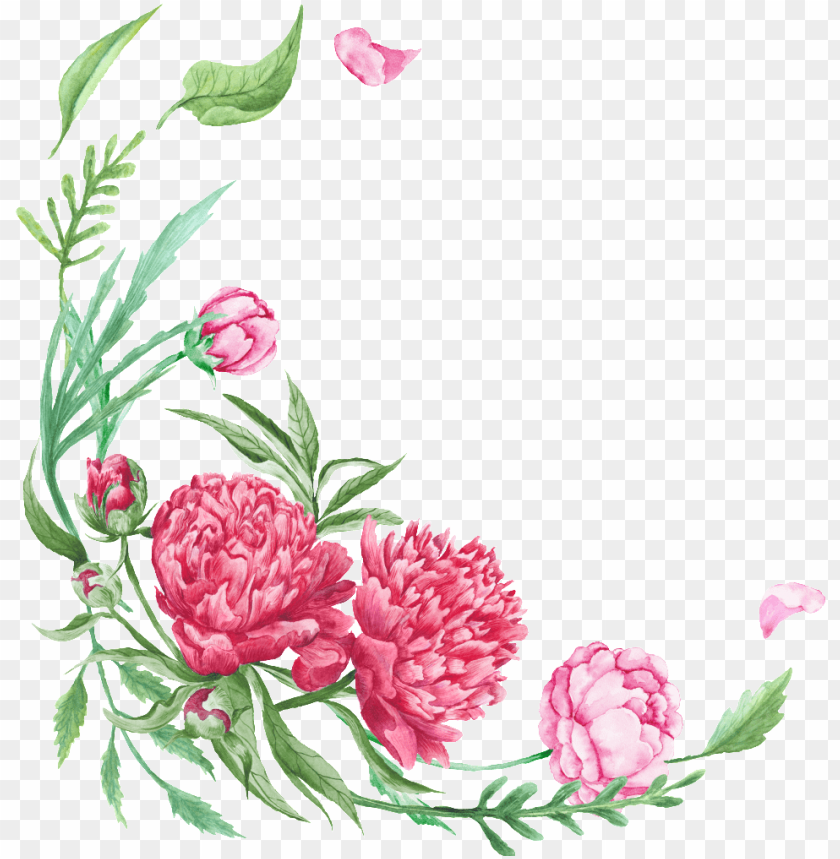 this graphics is curved floral border transparent decorative watercolor flowers corner png free png images toppng watercolor flowers corner png