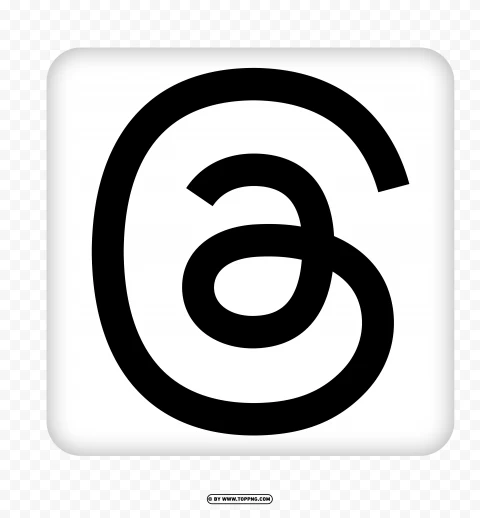 Threads Logo Black And White Icon App Square Png