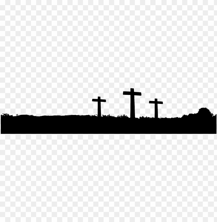 free PNG three crosses hill black silhouette calvary cross PNG image with transparent background PNG images transparent