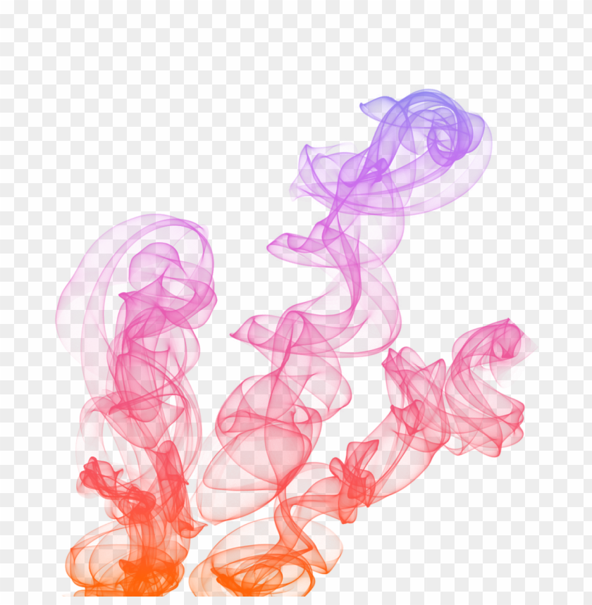 Three Shape Of Colored Smoke PNG Image With Transparent Background